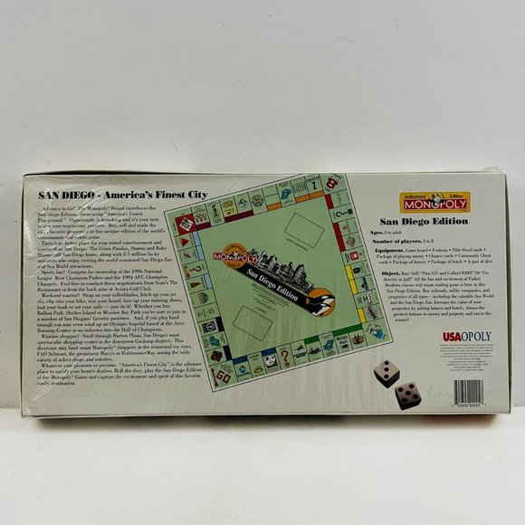 Hasbro Games Vintage Monopoly San Diego Edition Real Estate Trading